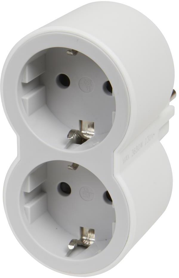 Адаптер за контакт 2х Шуко бял NEW Legrand