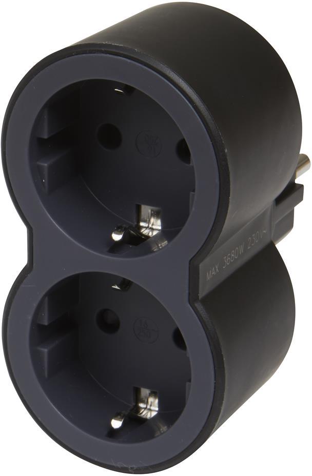 Адаптер за контакт 2х Шуко черен NEW Legrand