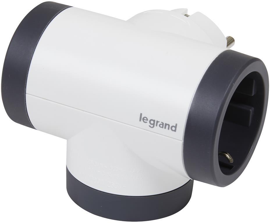 Адаптер за контакт 2х Шуко Т-образен въртящ с USB A+C бял NEW Legrand