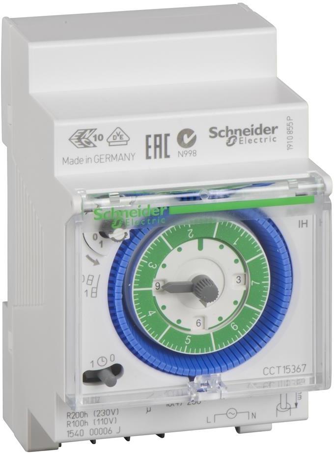 DIN Таймер Седмичен, Acti 9 IH, 2 часа минимален интервал, с резерв 200 часа, 16A 3 модула SE