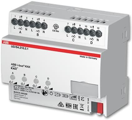 Димер универсален UD/S4.210.2.1 4х 210VA 6DIN KNX ABB