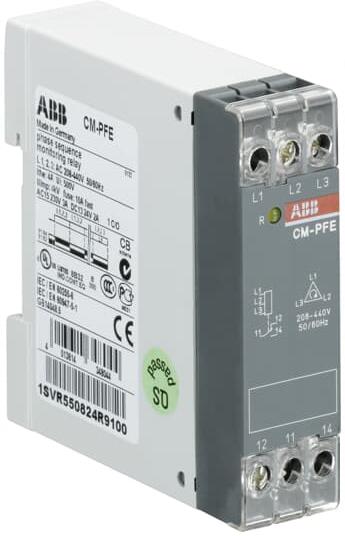 Реле за контрол на фази, последователност, CM-PFE, 1c/o, L1-L2-L3=208...440Vac ABB