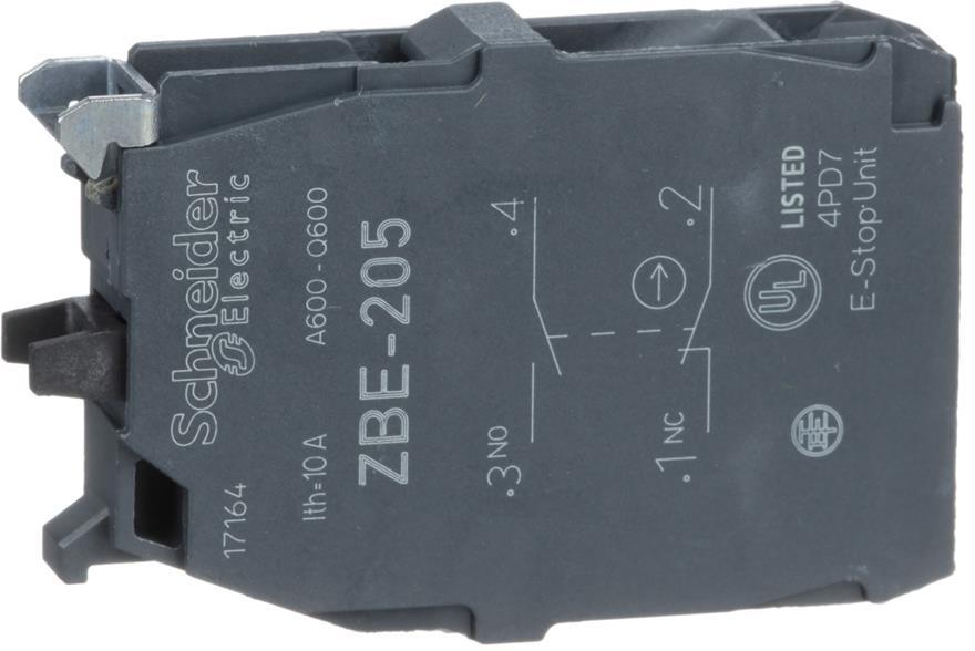 Контактен блок 1NO-1NC винтови клеми Ø22mm SE