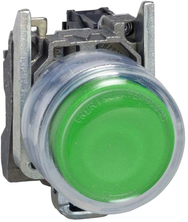 Бутон сглобен зелен 1NO със защитно капаче Ø22mm XB4 SE