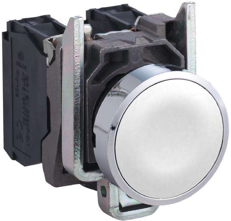 Бутон сглобен бял 1NO Ø22mm XB4 SE