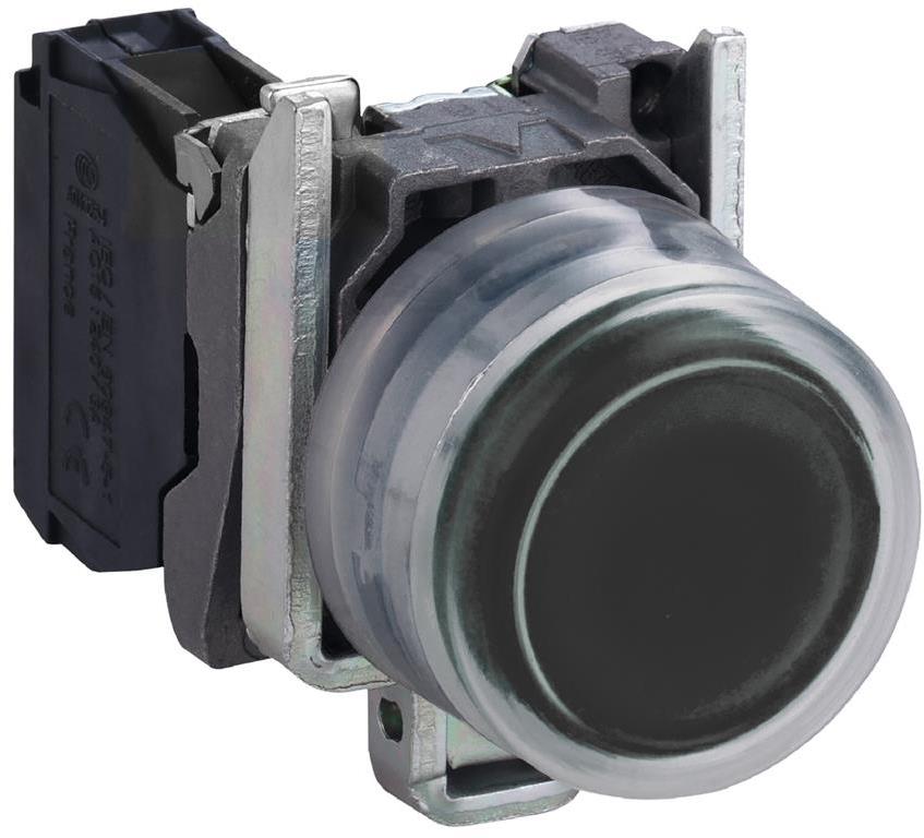 Бутон сглобен черен 1NO със защитно капаче Ø22mm XB4 SE