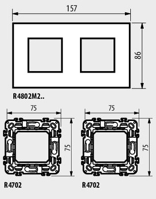 Рамка 2+2 мод. цвят Титан (Titanium metal) Classia Bticino /блистер/
