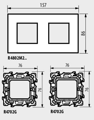 Рамка 2+2 мод. цвят Титан (Titanium metal) Classia Bticino /блистер/