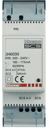 Захранващ блок за двупроводна система 0.6A DIN монтаж Bticino