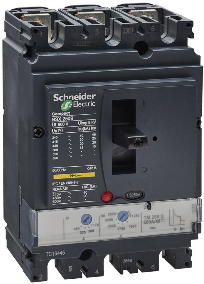 Автомат NSX250B 3P 200А TM 25kA регулируем (In x 0.7...1) SE /до изчерпване/