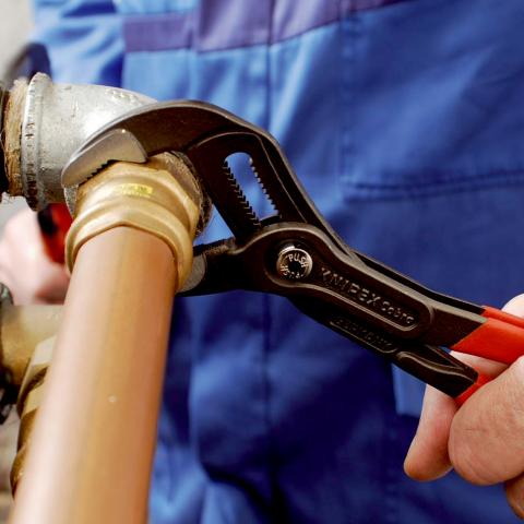 Клещи раздвижени Cobra, червена ръкохватка 250мм, Knipex