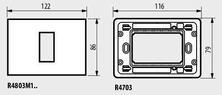 Рамка 1 мод. за монтаж върху конзола 3 мод. цвят Леден сатен (Ice satin) Classia Bticino /блистер/