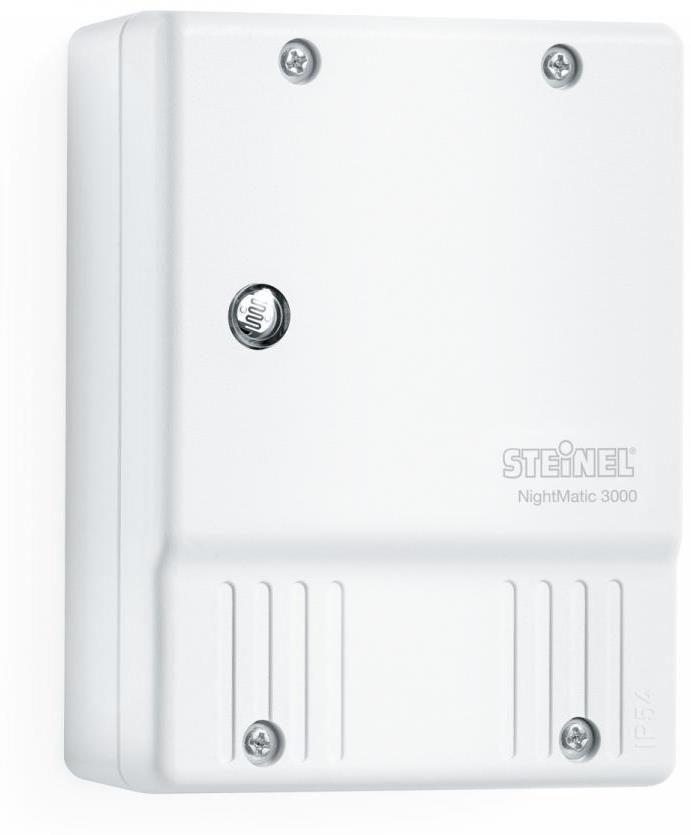 Датчик за осветеност, за открит монтаж на стена, с таймер, 1000W, IP54, NM 3000, Бял, SNL1072 Steinel