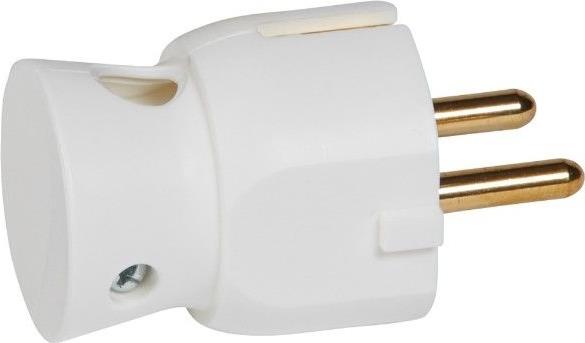 Щепсел бял 2P+Т 16A 250V 90'' изход на кабела /25бр/ Legrand