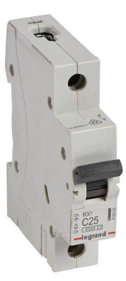 Автоматичен прекъсвач RX3 1P 25A крива С 6kA Legrand