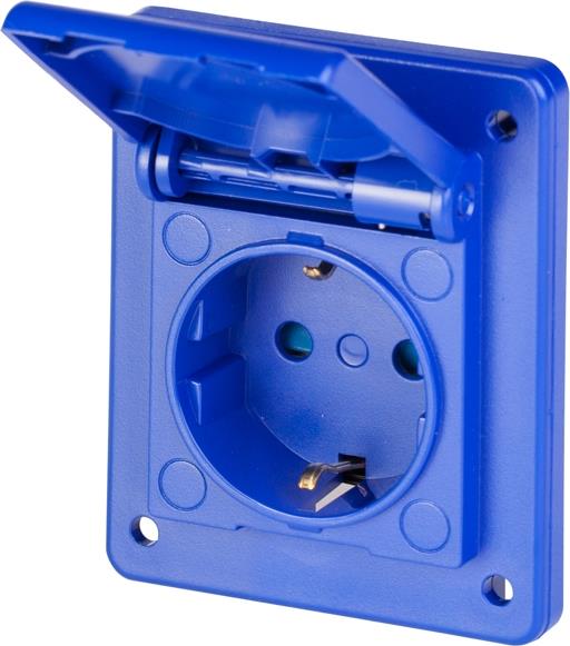 Контакт шуко 2P+Е 16A IP54 с детска защита, серия Domo панелен монтаж 70х87мм Scame