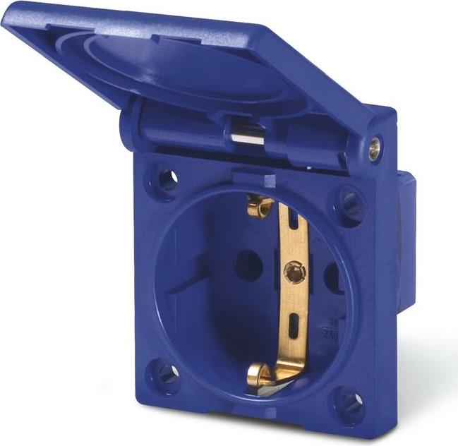 Контакт шуко 2P+Е 16A IP54 с детска защита серия Domo панелен монтаж 50х60мм, UV защита Scame