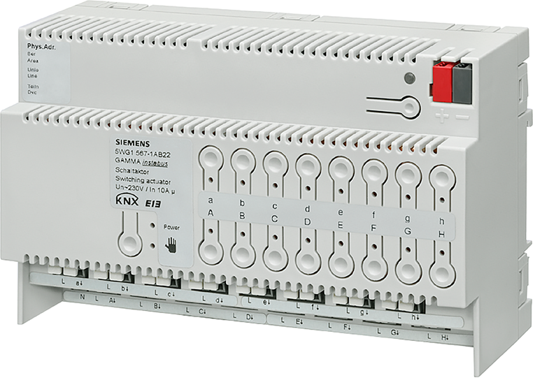 Актуатор изходи N567/22 16х 230Vac 10A 8DIN KNX Siemens