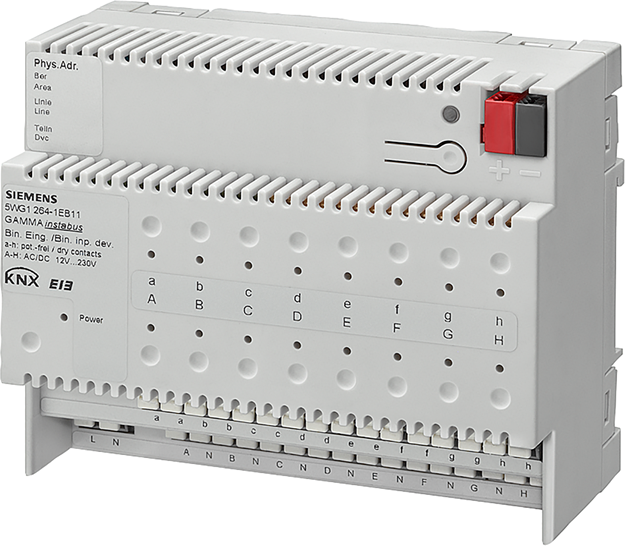 Актуатор входове N264E11 8х 12…230Vac/dc + 8х сух контакт 6DIN KNX Siemens
