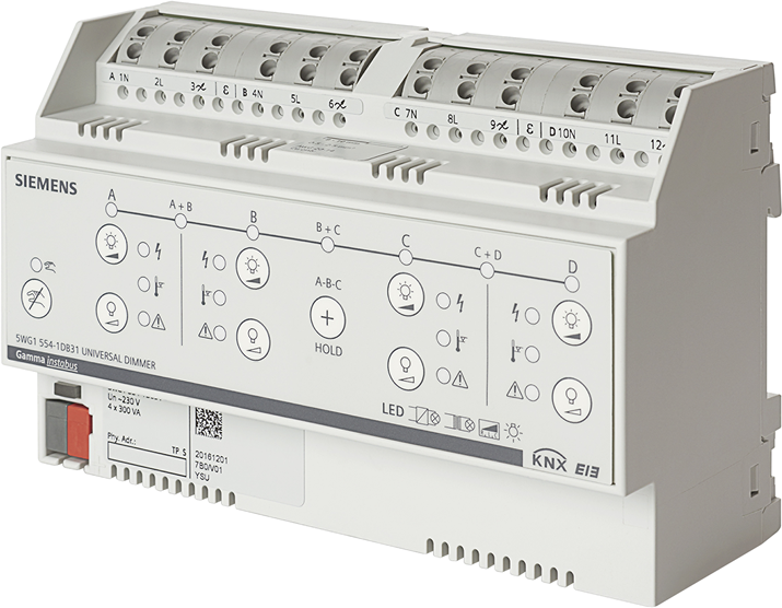 Димер универсален N554D31 4х 300VA 8DIN KNX Siemens