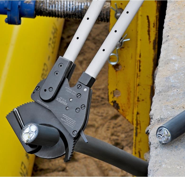 Ножици за рязане на кабел до 960мм2, синьо-червена ръкохватка 680мм, Knipex