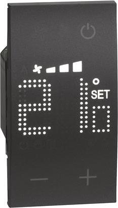 Термостат 27V 1NO/1NC 2 мод. цвят Черен Living Now My Home Bticino