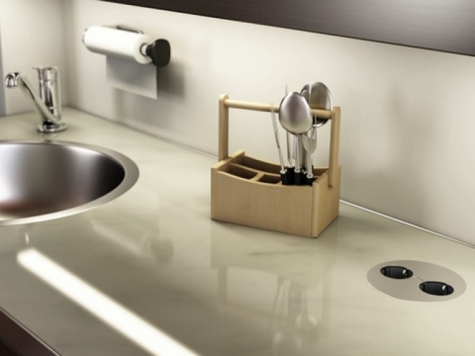 Модул TWIST с 2х Шуко, с кабел 2м, цвят Инокс, Bachmann