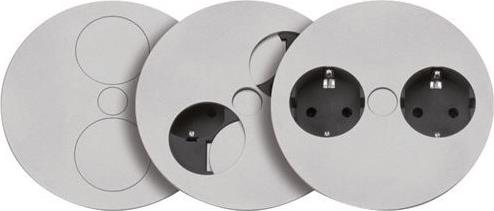 Модул TWIST с 2х Шуко, с кабел 2м, цвят Инокс, Bachmann