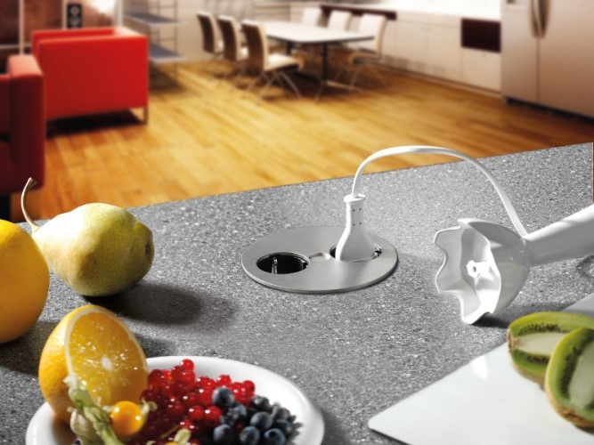 Модул TWIST с 2х Шуко, с кабел 2м, цвят Инокс, Bachmann