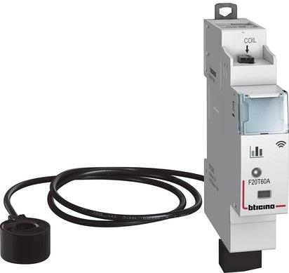 Монофазен Smart мерител за ИНДИРЕКТНО мерене на ел. енергия, с трансформатор 80A, за DIN монтаж 1 мод, Bticino с Netatmo