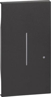 Лицев панел за Smart еднополюсен/девиаторен ключ 2 мод. БЕЗжичен подвижен цвят Черен LNow Bticino с Netatmo