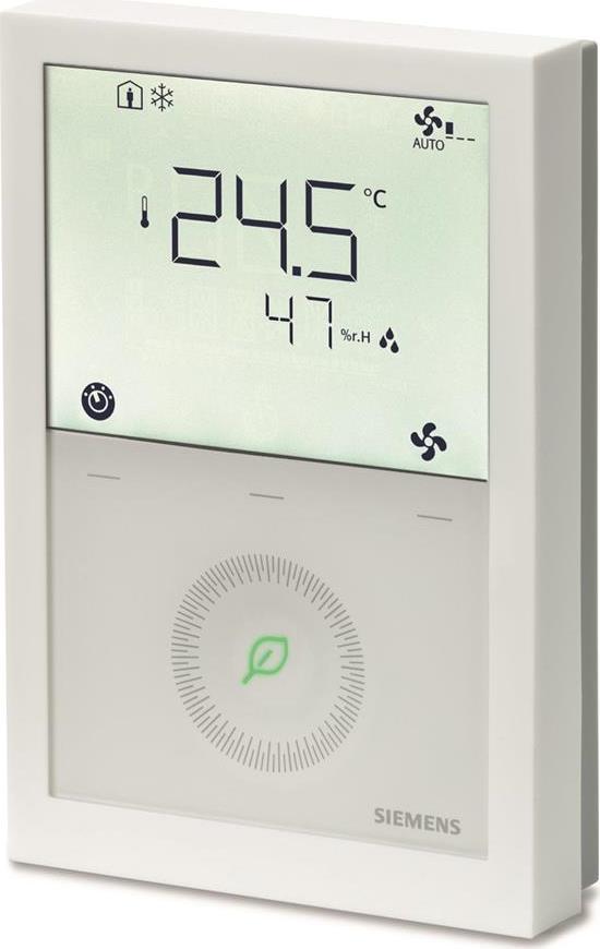 Термостат KNX за отопление и охлаждане с LCD дисплей + мобилно приложение, за 2/4 тръбни вентилаторни конвектори, бял Siemens