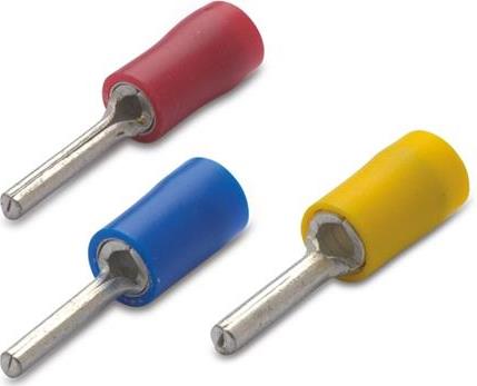 Изолирана кабелна обувка тип пин кръгла 1,5-2,5мм2 с диаметър на винта 5мм антивибрационна син /100бр. пакет/ BM