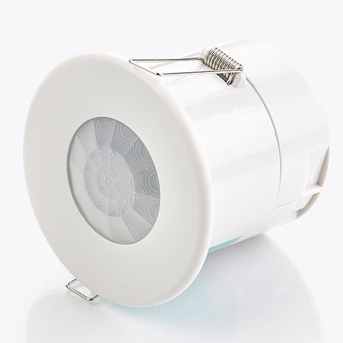 Датчик за присъствие PIR, за вграждане в таван, 360°, обхват D7m @ h=2,8m, IP40, 2CH, EBDSPIR-PRM-2CH, CP Electronics