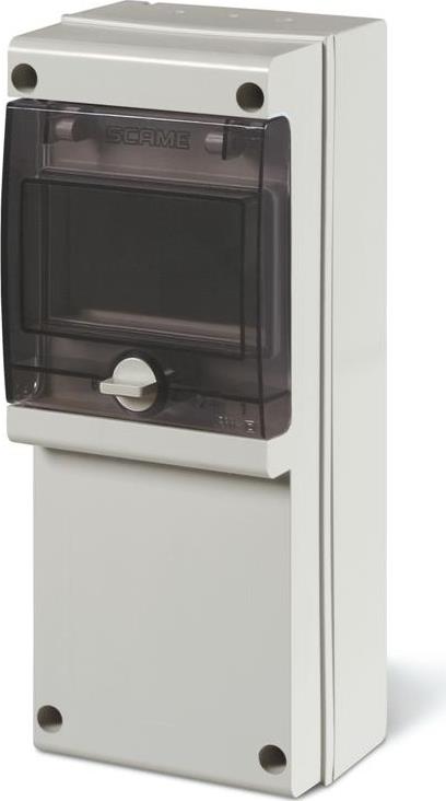 Табло за индустриални контакти и DIN модули IP66, UV, PG вход, серия BLOCK (4 DIN и плътен капак без отвори) Scame