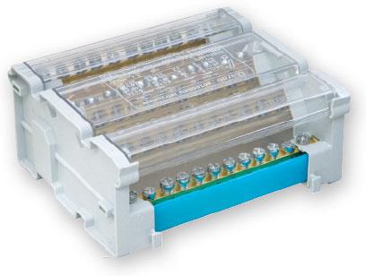 Разпределителна клемна кутия 4P 125A 1х35мм2, 2х25мм2, 2х16мм2, 5х10мм2 за DIN монтаж (В=45мм, Ш=149мм; Д=103мм) Arnocanali