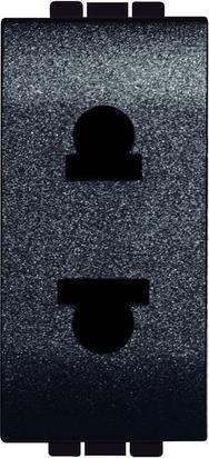 Контакт ЕВРО/АМЕРИКАНСКИ стандарт 2P 1 мод. 16A цвят Антрацит LL Bticino