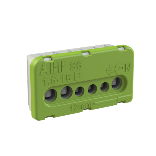 Клема изолирана ЗЕЛЕНА 3x10mm²+3x16mm² 63A АВВ