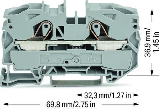 Редова клема СИВА 16мм2 БЕЗВИНТОВА серия TOPJOB® S Wago