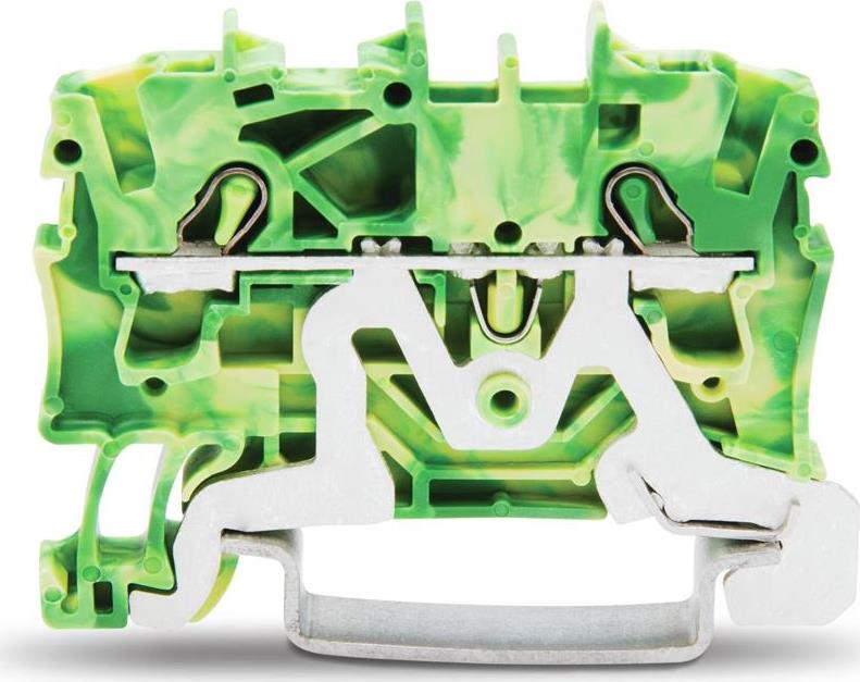 Редова клема ЖЪЛТО/ЗЕЛЕНА 2.5мм2 БЕЗВИНТОВА със заземителна връзка към основата съсерия TOPJOB® S Wago