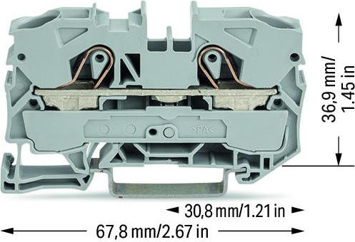Редова клема СИВА 10мм2 БЕЗВИНТОВА серия TOPJOB® S Wago