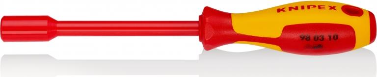 Отвертка за гайки 10, VDE 1000V жълто-червена ръкохватка 237мм, Knipex