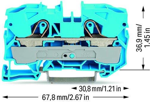 Редова клема СИНЯ 10мм2 БЕЗВИНТОВА серия TOPJOB® S Wago