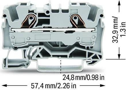 Редова клема СИВА 6мм2 БЕЗВИНТОВА серия TOPJOB® S Wago