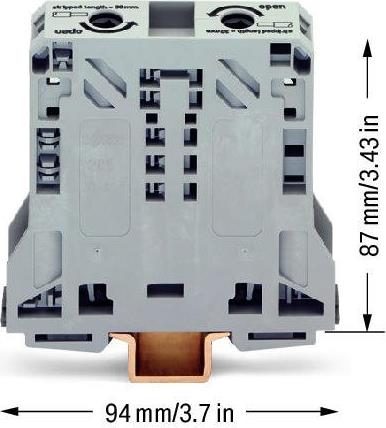 Редова клема СИВА 50мм2 БЕЗВИНТОВА серия TOPJOB® S Wago