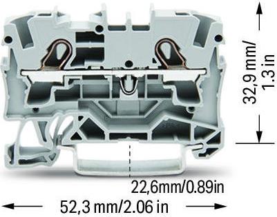Редова клема СИВА 4мм2 БЕЗВИНТОВА серия TOPJOB® S Wago