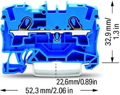 Редова клема СИНЯ 4мм2 БЕЗВИНТОВА серия TOPJOB® S Wago