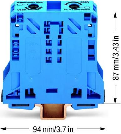 Редова клема СИНЯ 50мм2 БЕЗВИНТОВА серия TOPJOB® S Wago
