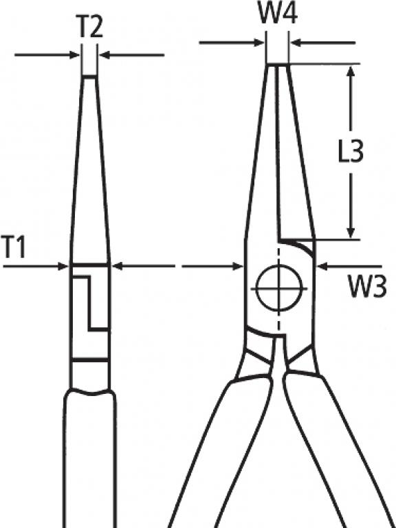 Клещи резачки с дълъг остър връх, хромирани, VDE 1000V жълто-червена ръкохватка 200мм, Knipex