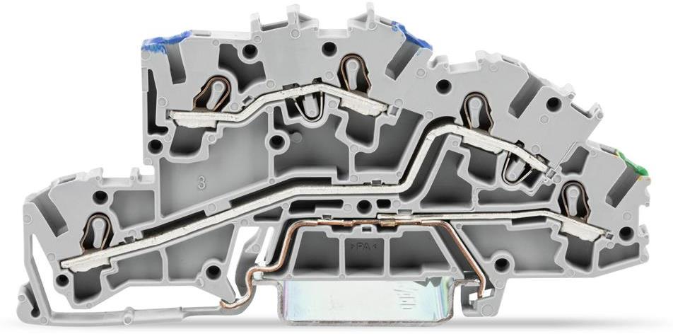 Редова клема N/L/PE СИВА 4мм2 БЕЗВИНТОВА серия TOPJOB® S Wago